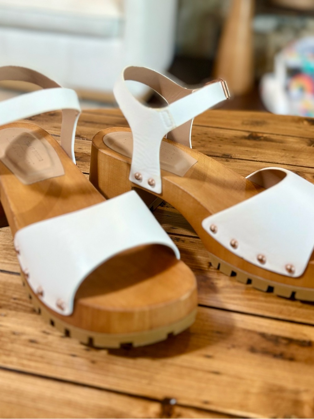 Call It Spring White Leather Platform Wedge Sandals